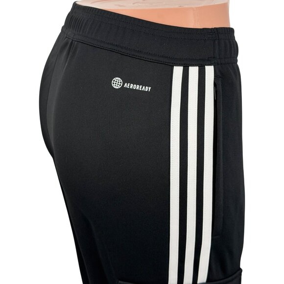 Adidas Black Striped Zip Ankle Cargo Pocket Jogger Pants S| Athleisure Sporty - Picture 10 of 15